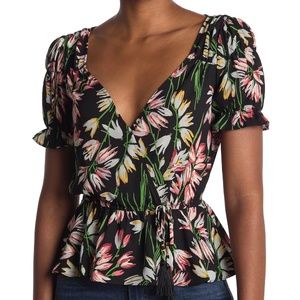 LIKELY Archer Floral Wrap Top XS